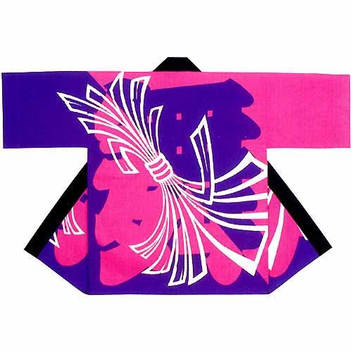 祭り半纏「舞熨斗・紫ピンク」